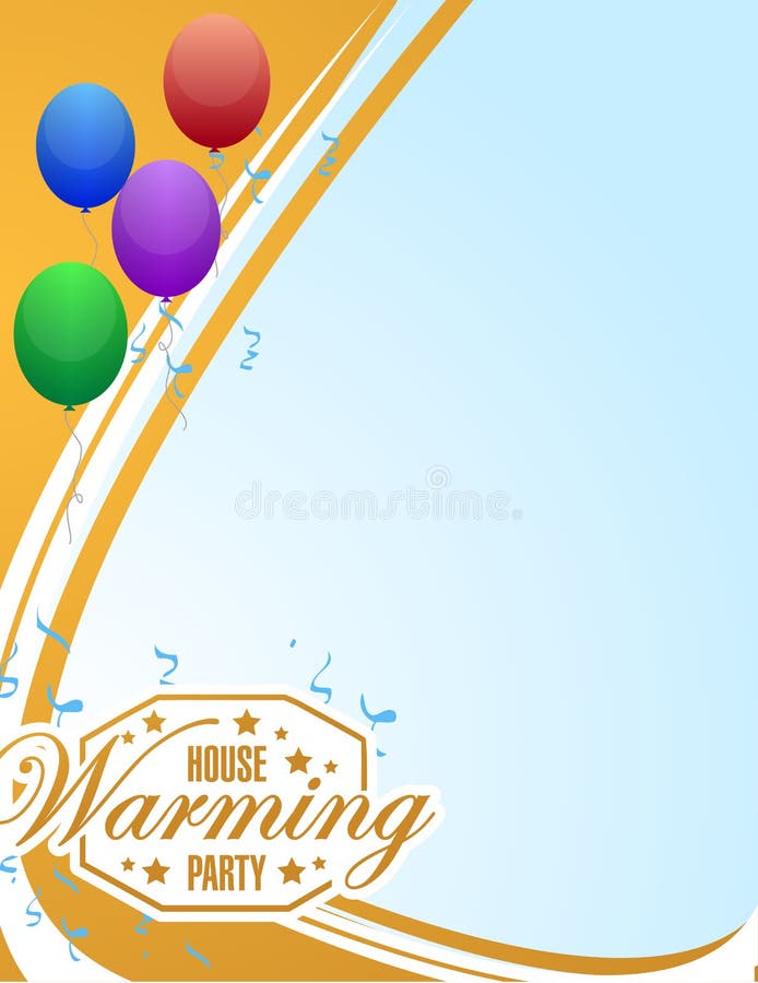 House Warming Party Balloons Background Sign Card Stock Illustration -  Illustration of architecture, address: 59454210