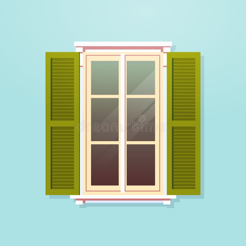 Cartoon Window Shutters Stock Illustrations 340 Cartoon Window