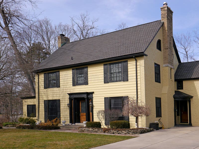 House with yellow siding