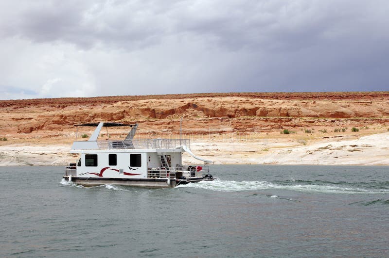 Houseboat floating in Lake Powell