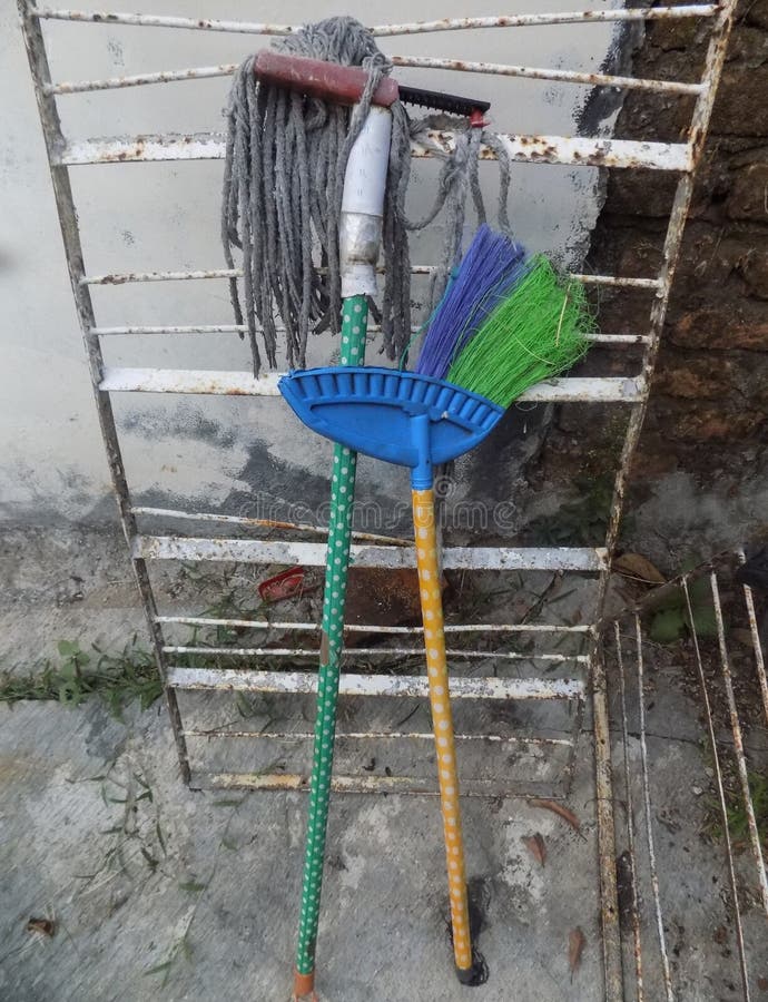 Household Cleaning Tools, Brooms and Mops Stock Photo Image of mops