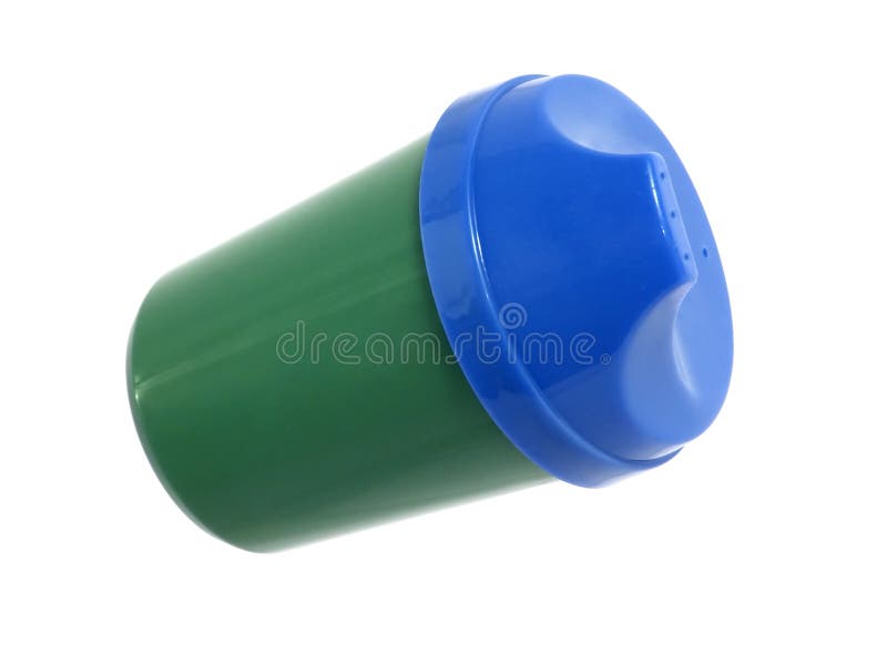 Household Items: Blue and Green Toddler Cup royalty free stock photography Household Items: Blue and Green Toddler Cup royalty free stock photography