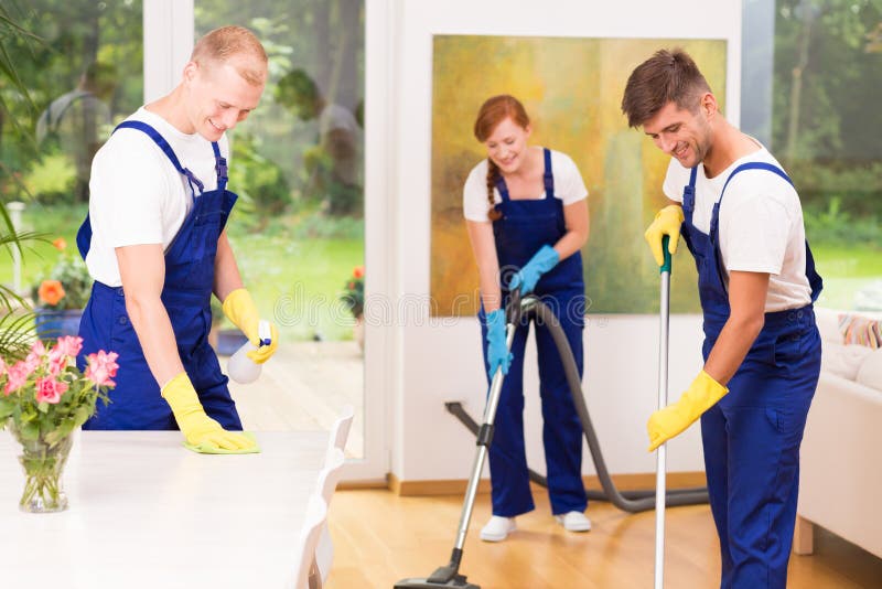 Housekeepers Cleaning Floor Stock Photo Image of vacuuming, apartment 82939690