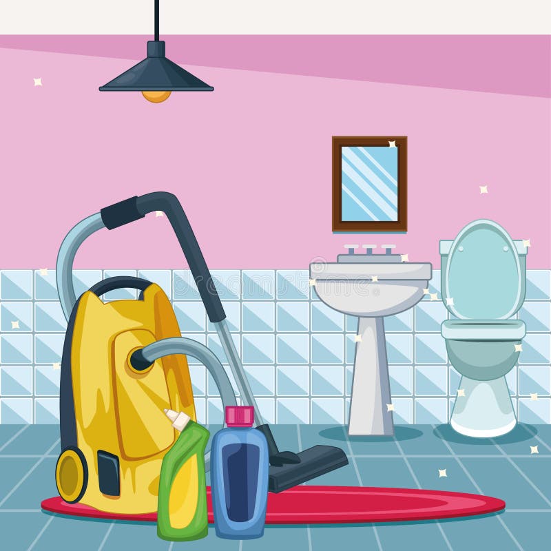Housekeeping Cleaning Cartoon Stock Vector - Illustration of cartoon ...