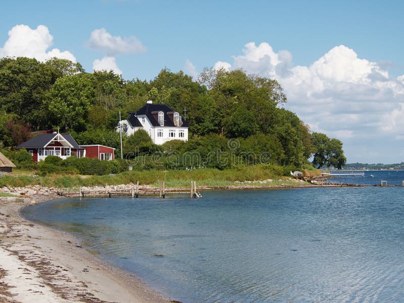 Houses by the beach near Faaborg Denmark