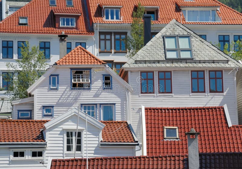 Houses in Bergen royalty free stock photos