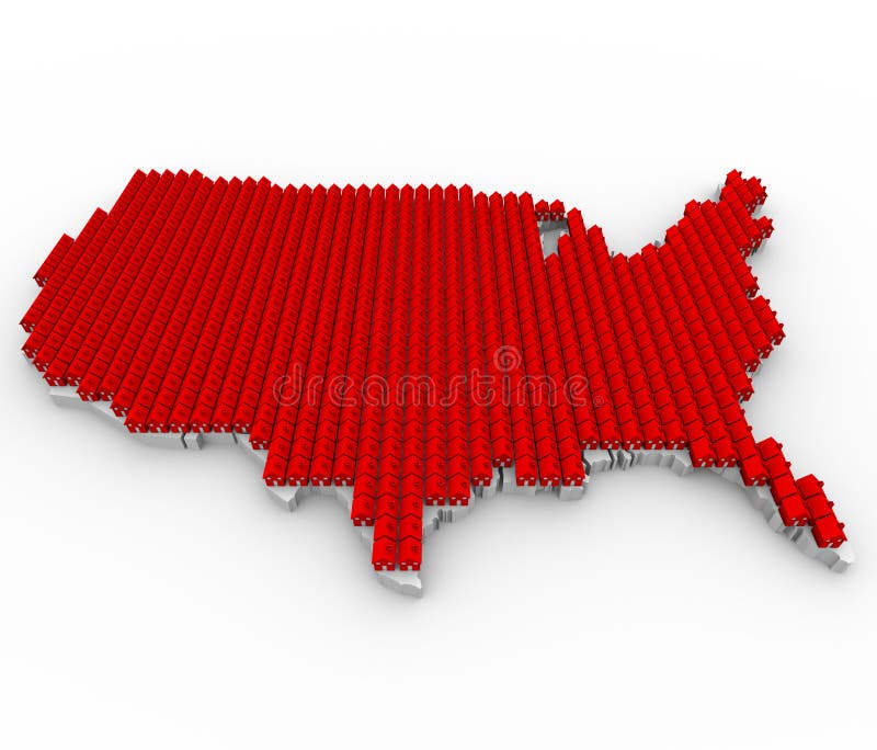 Houses Covering USA Map stock illustration. Illustration of full 13514894