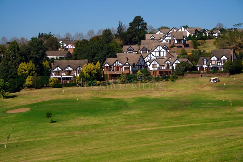 Houses on golf course stock image. Image of estate, exclusive 6042671