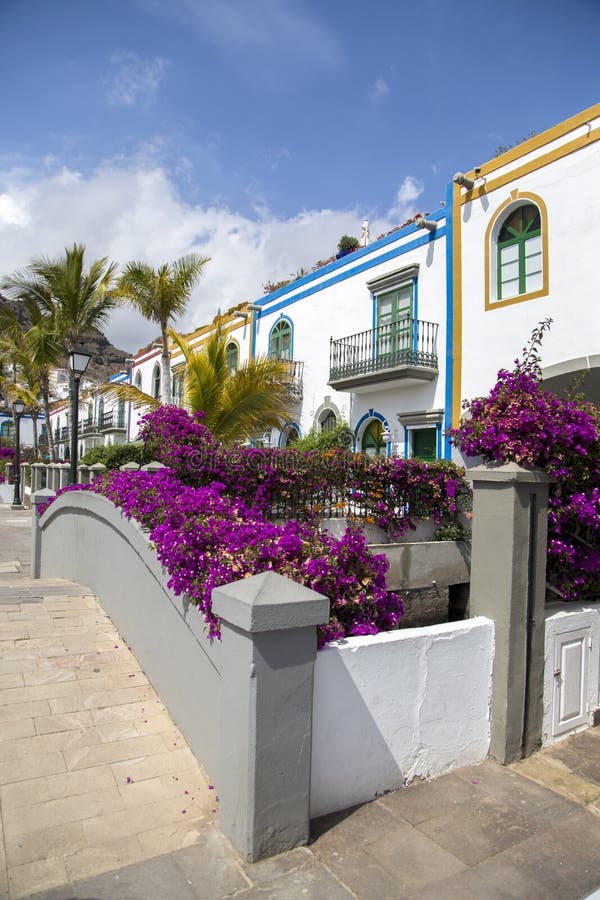 Houses in Gran Canaria on the Hillside Stock Photo Image of mountain