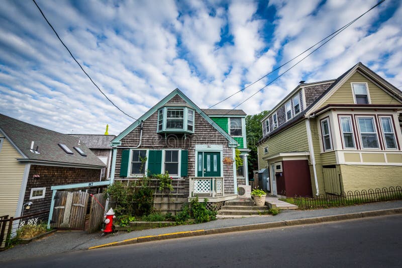 Houses on a Hill in Provincetown, Cape Cod, Massachusetts. Editorial
