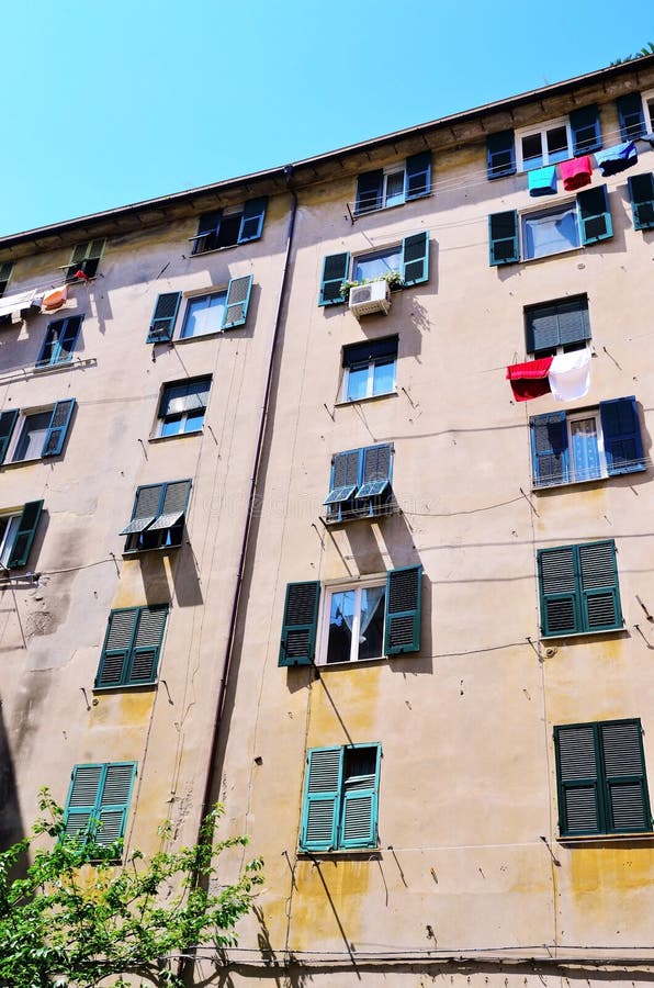 Genoa houses stock photo. Image of alleyways, italy, traditional 21178390