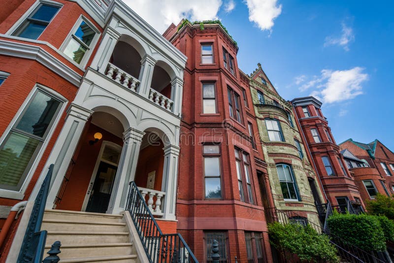 Houses at Logan Circle, in Washington, DC Stock Photo Image of