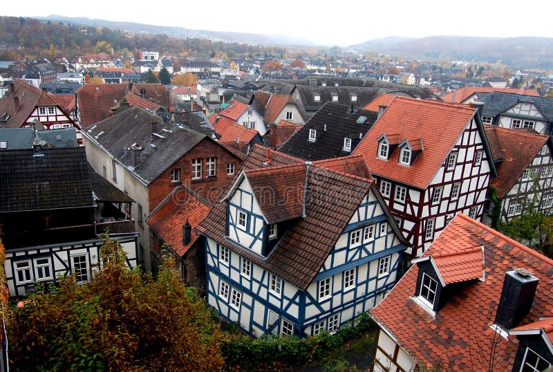 Houses in Marburg stock image. Image of town, home, frame 19647977