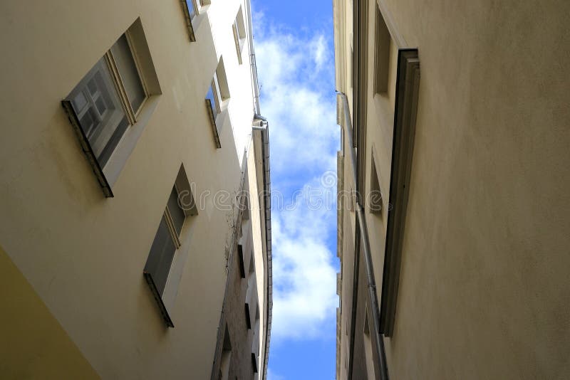 Houses in a narrow street