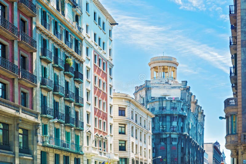 Houses in Old Part of Barcelona, Spain Editorial Photo Image of