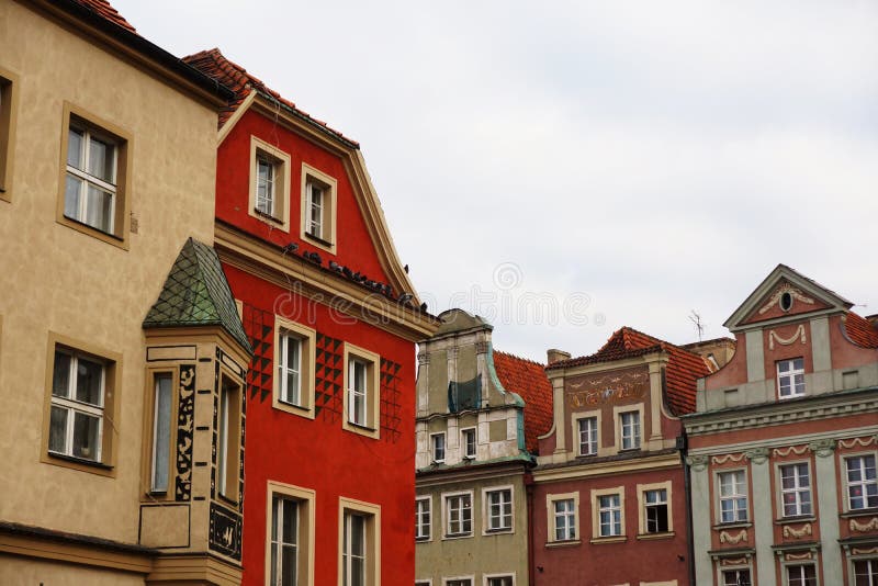 Houses in Poznan stock image. Image of center, poland 27991331