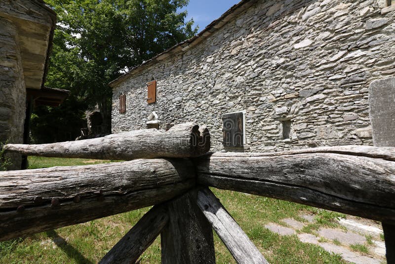 Houses in stone and white marble stones.  Campocatino, Garfagnan