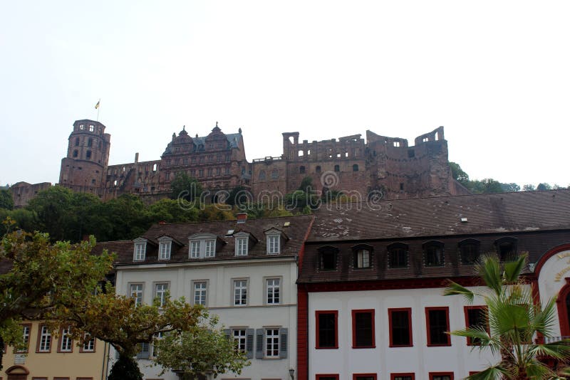 Houses in a Street on Heidelberg Stock Photo Image of tower, travel
