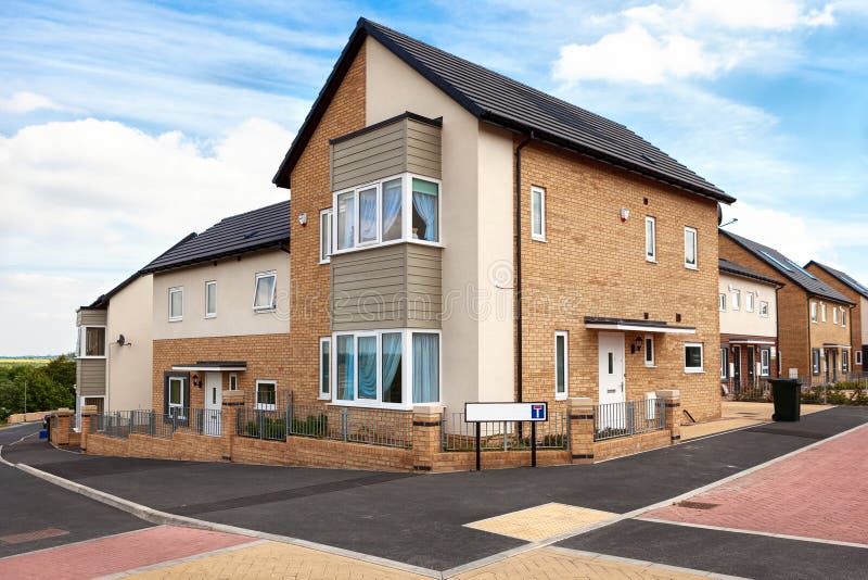 Houses on a typical english residential estate stock photography Houses on a typical english residential estate stock photography