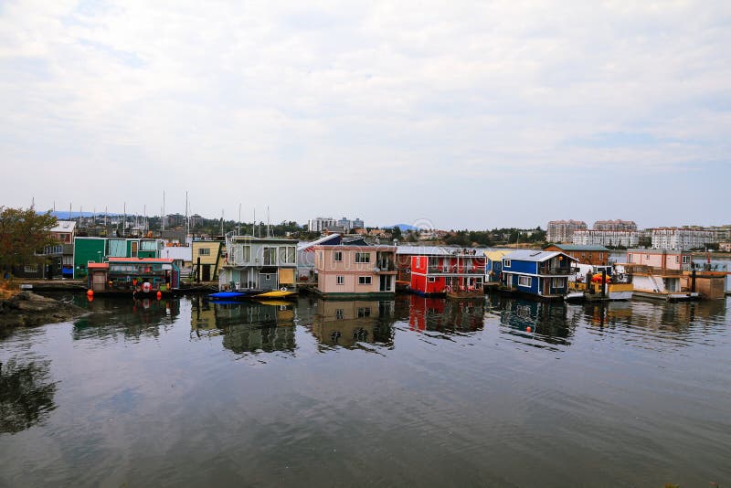 Houses on the Water Victoria BC Canada Stock Photo Image of