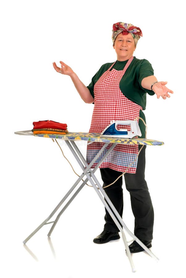 Housewife ironing