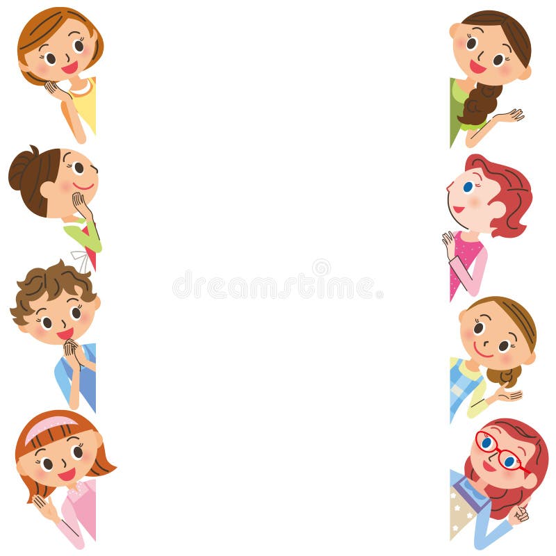 Housewife meeting frame stock vector. Illustration of copy 63343633