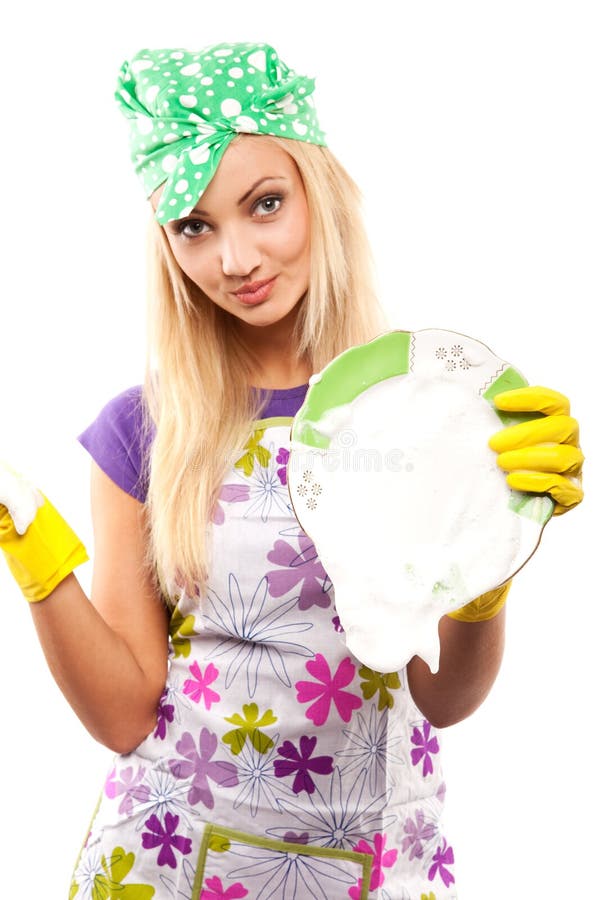 Housewife with plate