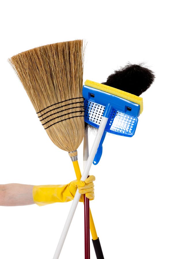 Housework Broom, Mop, Duster Stock Photo Image of chores, close