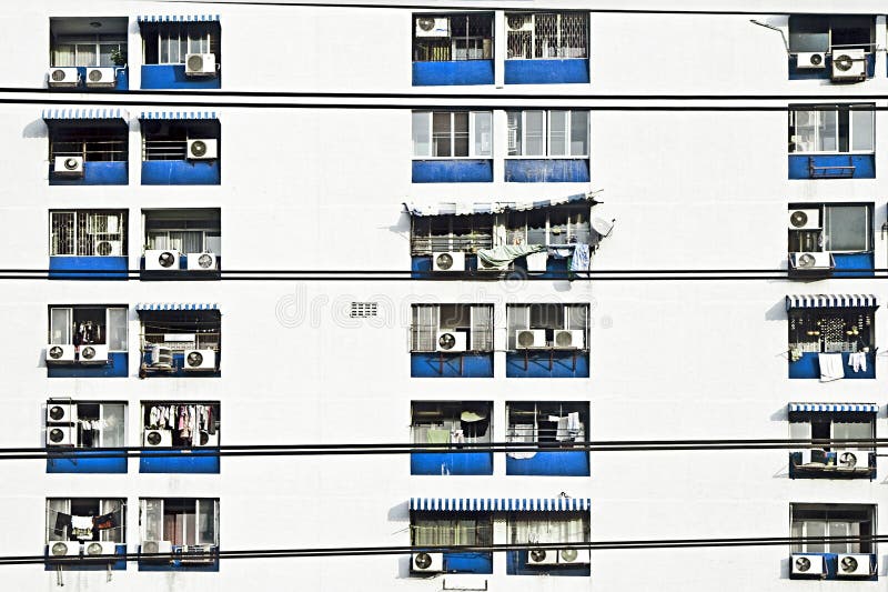 Housing Area with Outside Cooling Stock Image Image of white