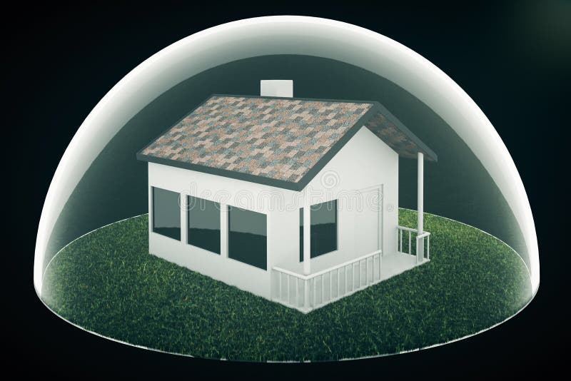 Housing bubble on dark stock illustration. Illustration of home 69265341