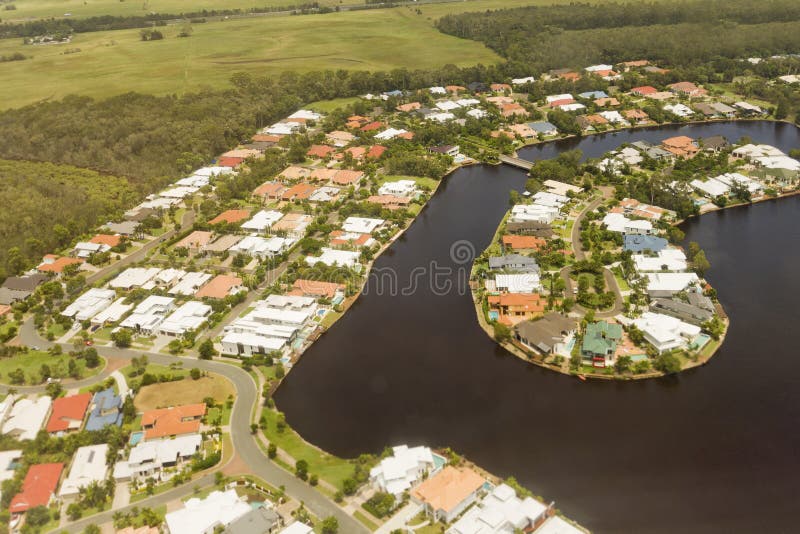 Housing Canal Development in Queensland Editorial Image Image of