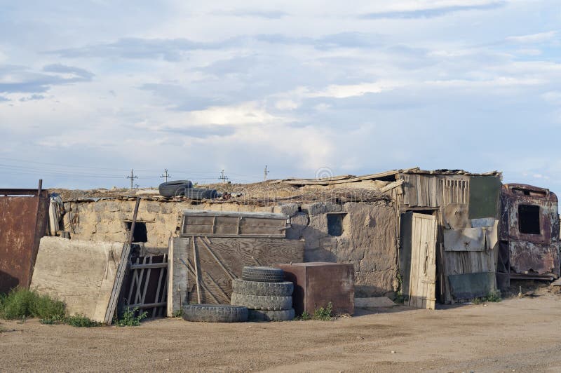 Housing in the steppe in the Central Asia (Kazakhstan)