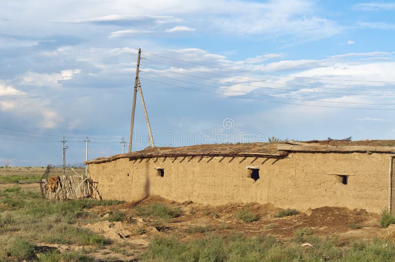 Housing in the steppe in the Central Asia (Kazakhstan)