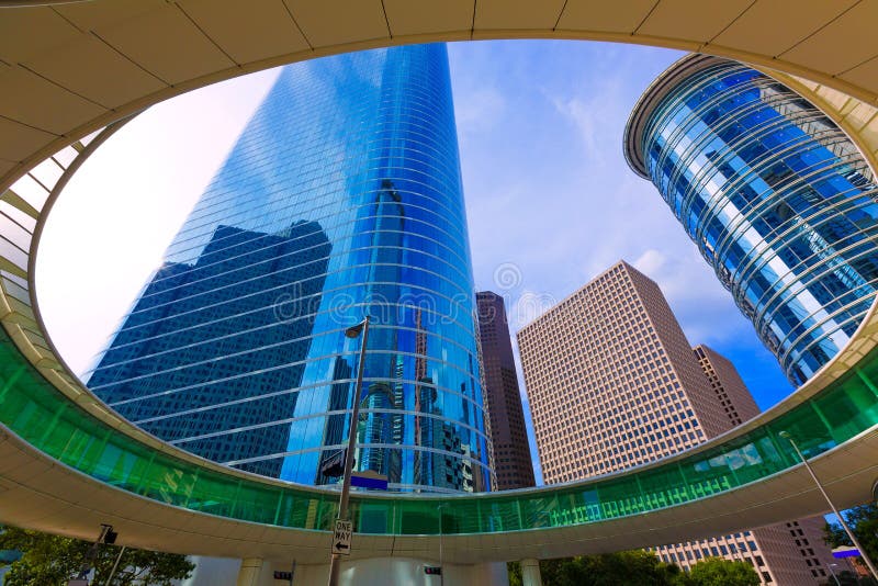 Houston horisontcityscape från Klocka St i Texas USA royaltyfri fotografi Houston horisontcityscape från Klocka St i Texas USA royaltyfri fotografi