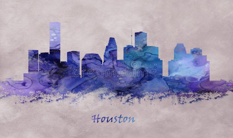 Houston miasto w Teksas, linia horyzontu ilustracja wektor Houston miasto w Teksas, linia horyzontu ilustracja wektor