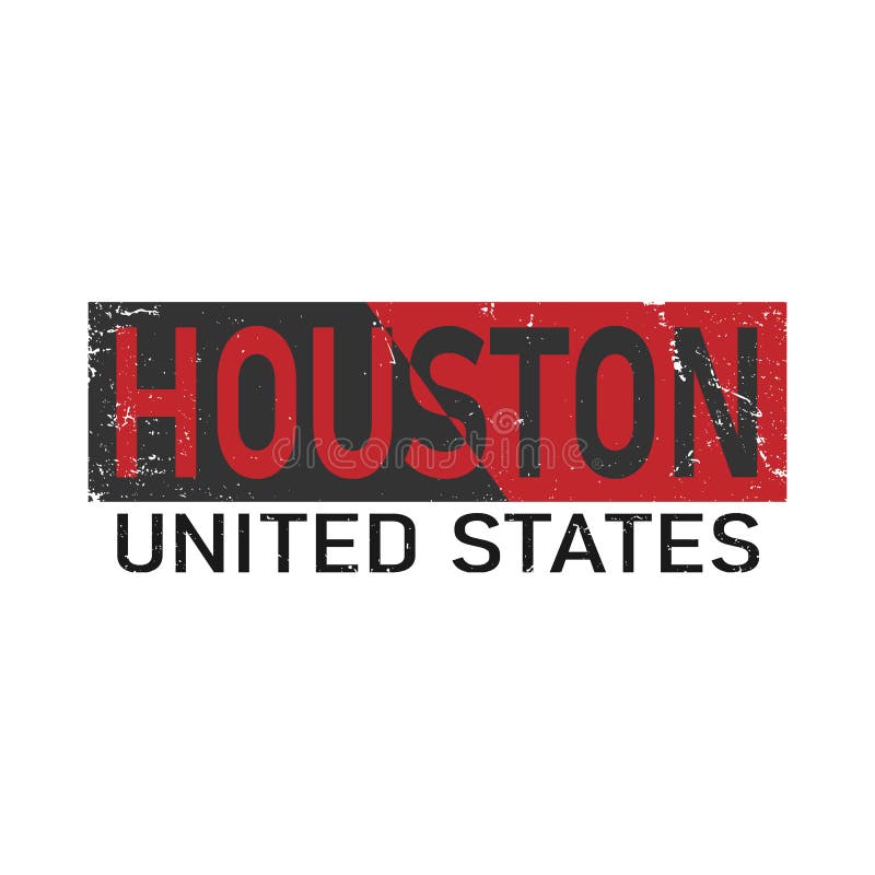Houston Texas Skyline Souvenir Travel Vector Art Design Tourism Stock