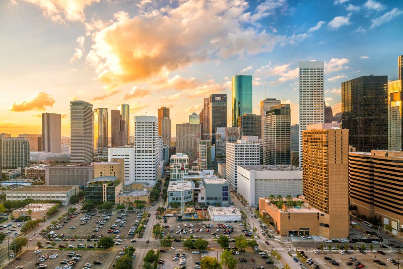 Houston Skyline céntrico fotografía de archivo libre de regalías