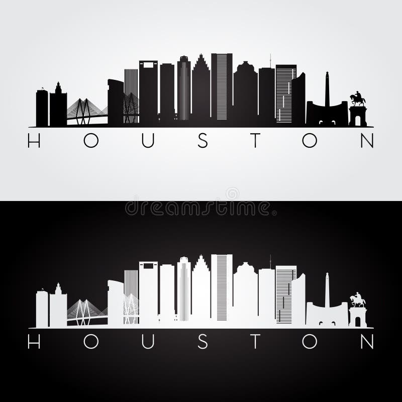 Houston-Skylineschattenbild stock abbildung Houston-Skylineschattenbild stock abbildung
