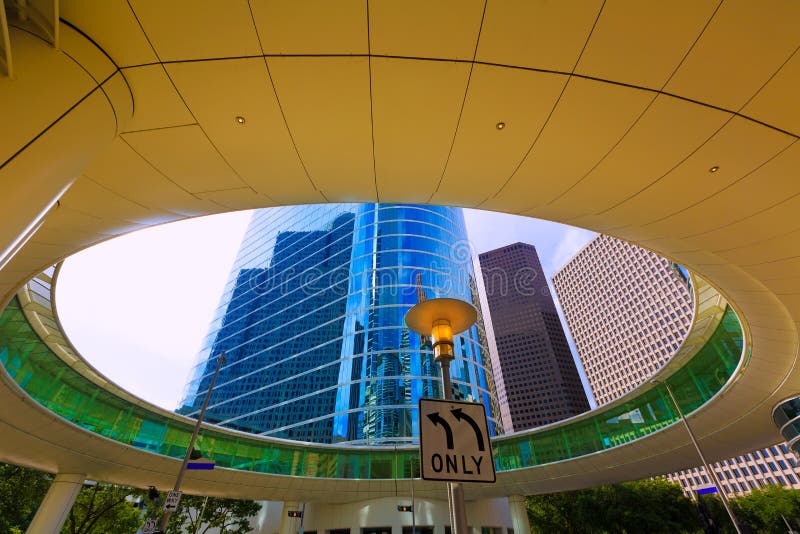 Houston-Skylinestadtbild von Bell-St. in Texas US stockfotografie Houston-Skylinestadtbild von Bell-St. in Texas US stockfotografie