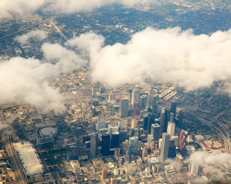 Houston Teksas pejzażu miejskiego widok od widok z lotu ptaka