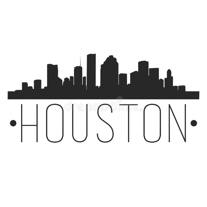 Houston Texas USA Skyline Vector Design Color Set Vintage. City Logo ...