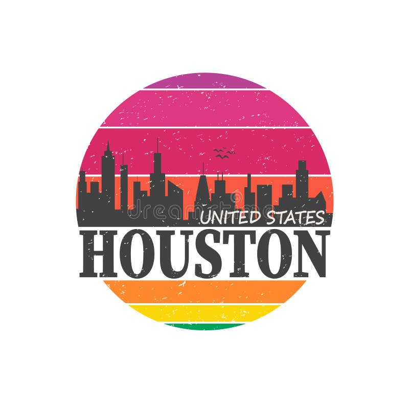 Houston Texas Skyline Souvenir Voyage Vecteur Art Design Tourisme illustration stock Houston Texas Skyline Souvenir Voyage Vecteur Art Design Tourisme illustration stock