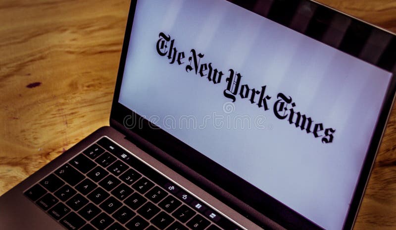 The New York Times Landing Page on Laptop Screen Editorial Photo ...