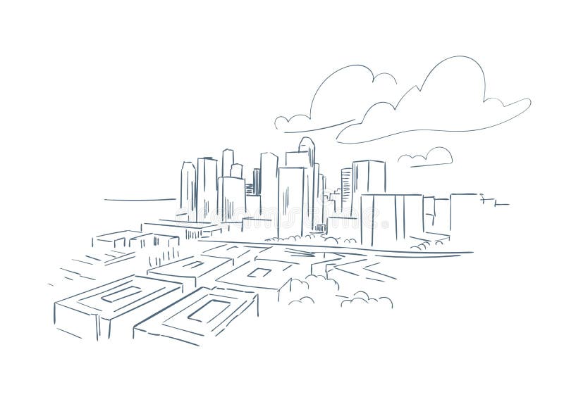 Houston Texas Usa America Vector Sketch City Illustration Line Art ...