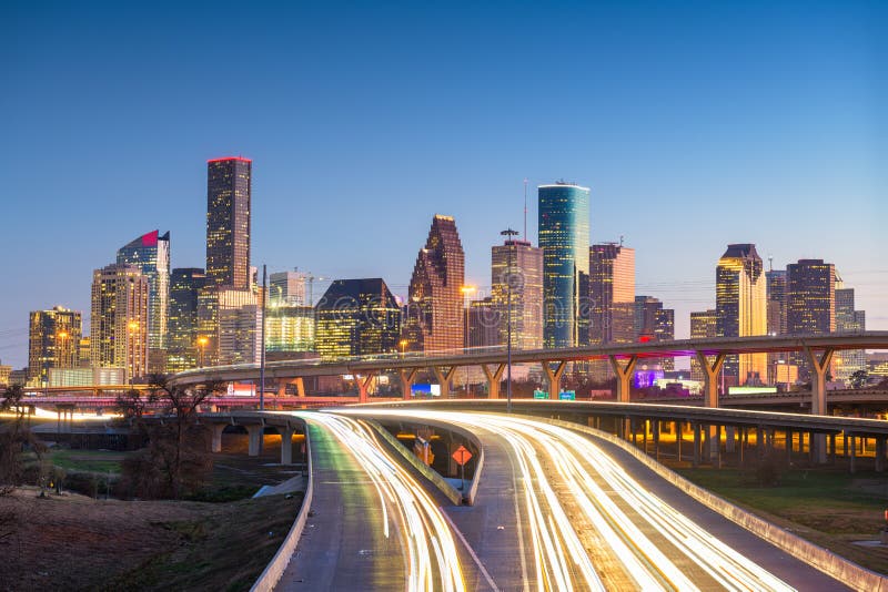 Houston texas usa city skyline royaltyfri fotografi