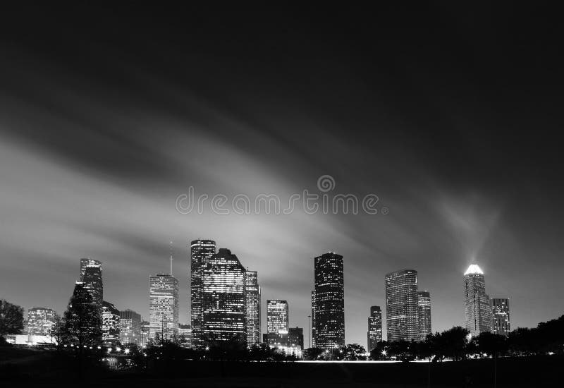 Houston wielkomiejska noc linia horyzontu Texas