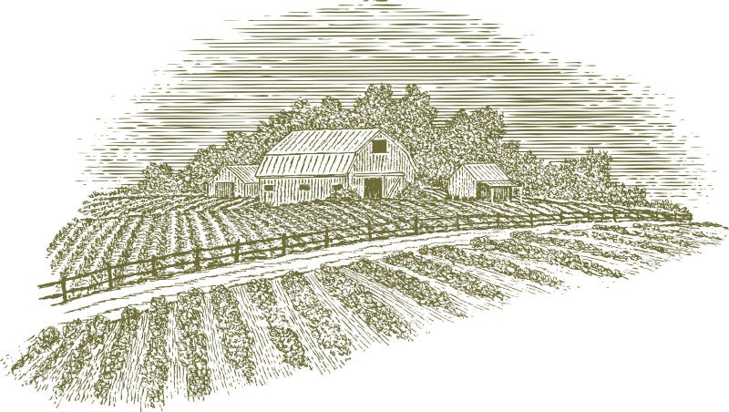 HoutdrukLandweg vector illustratie HoutdrukLandweg vector illustratie