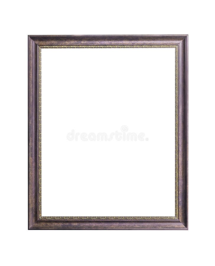 Houten geïsoleerd kader en gouden grens royalty-vrije stock fotografie Houten geïsoleerd kader en gouden grens royalty-vrije stock fotografie