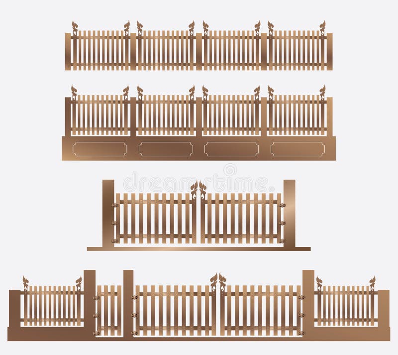 Houten Omheining en deur van huis vector illustratie Houten Omheining en deur van huis vector illustratie