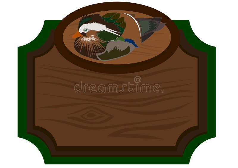 Houten uithangbord met eend stock illustratie Houten uithangbord met eend stock illustratie